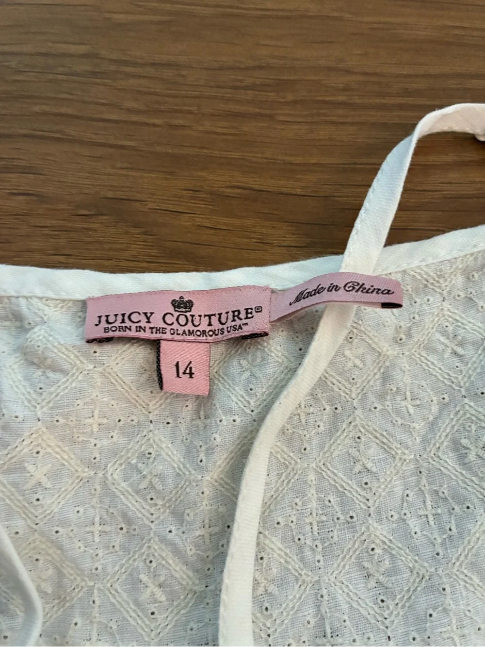 Juicy Couture White Eyelet Spaghetti Strap Dress